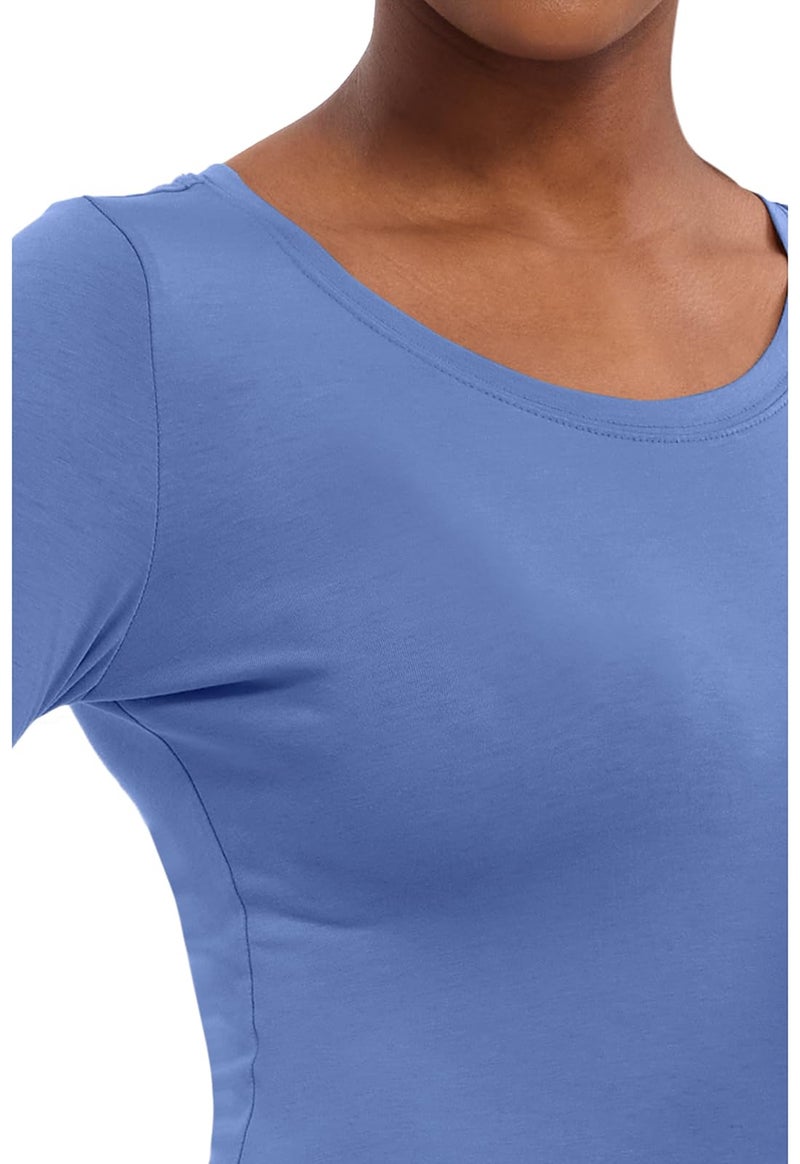 Healing Hands Under Scrubs for Women Long Sleeve Knits Womenâ€™s Medical Scrub Tee 5047 Melissa Underscrubs Ceil L - Image 4